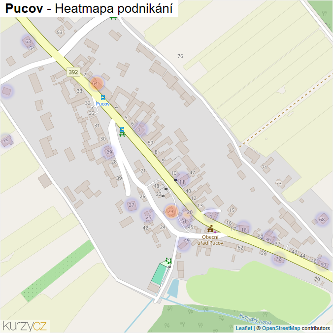 Mapa Pucov - Firmy v části obce.