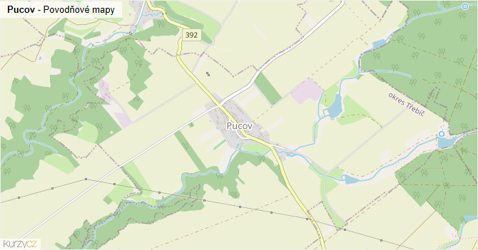 Pucov - záplavové mapy stoleté vody