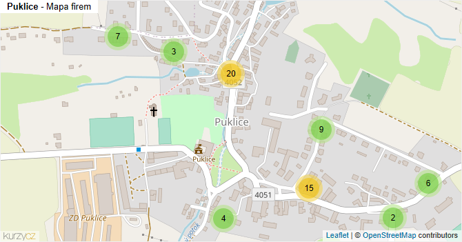 Puklice - mapa firem