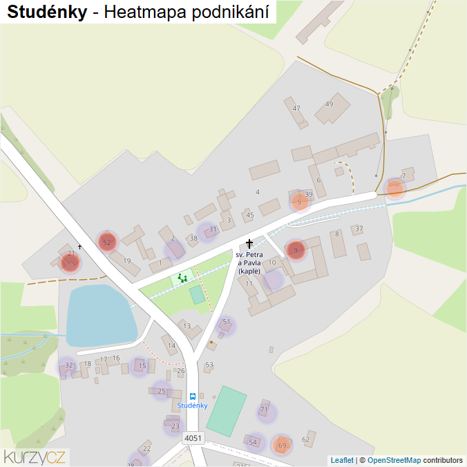 Mapa Studénky - Firmy v části obce.