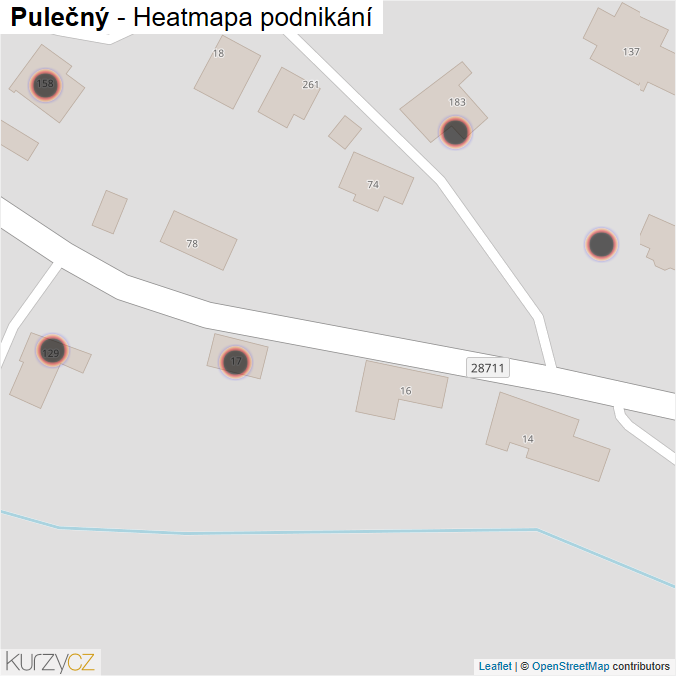 Mapa Pulečný - Firmy v obci.