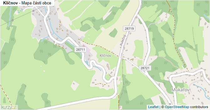 Klíčnov - mapa části obce