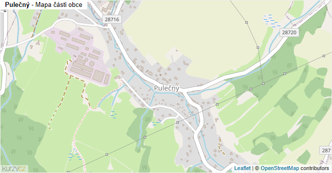 Pulečný - mapa části obce