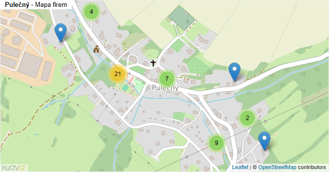 Pulečný - mapa firem