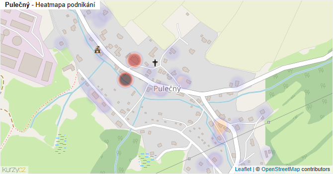 Pulečný - mapa podnikání