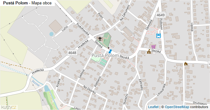 Pustá Polom - mapa obce