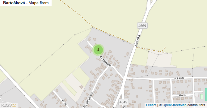 Bartošková - mapa firem