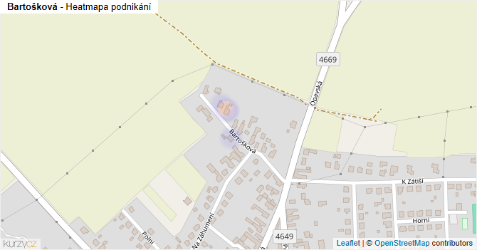 Bartošková - mapa podnikání
