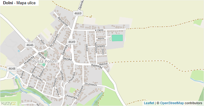 Dolní - mapa ulice