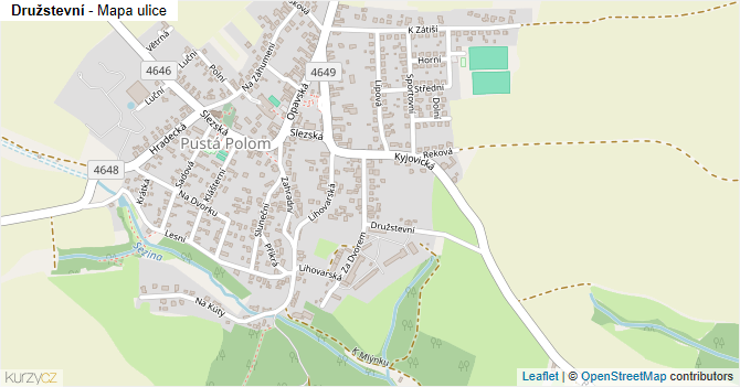 Družstevní - mapa ulice