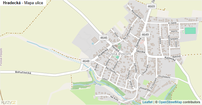 Hradecká - mapa ulice