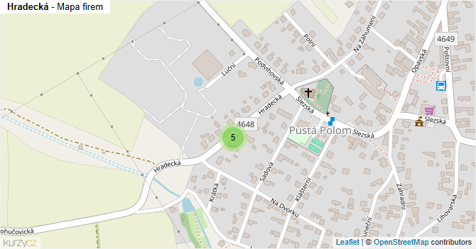 Hradecká - mapa firem