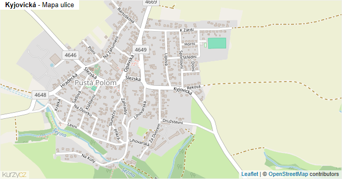Kyjovická - mapa ulice