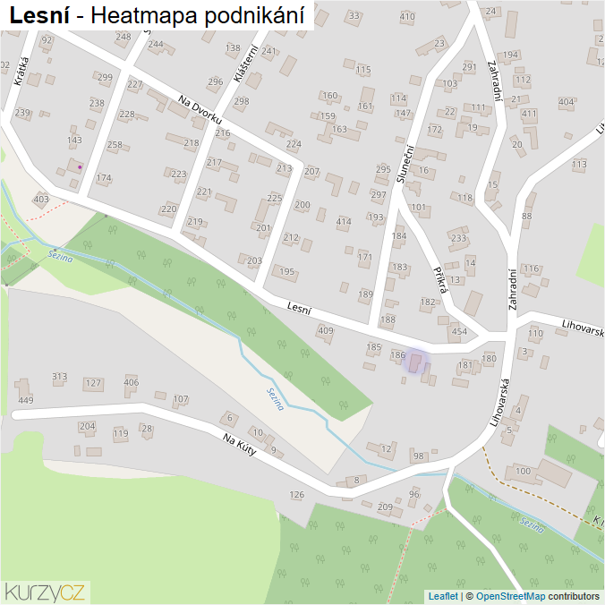Mapa Lesní - Firmy v ulici.