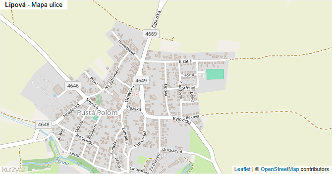 Lípová - mapa ulice