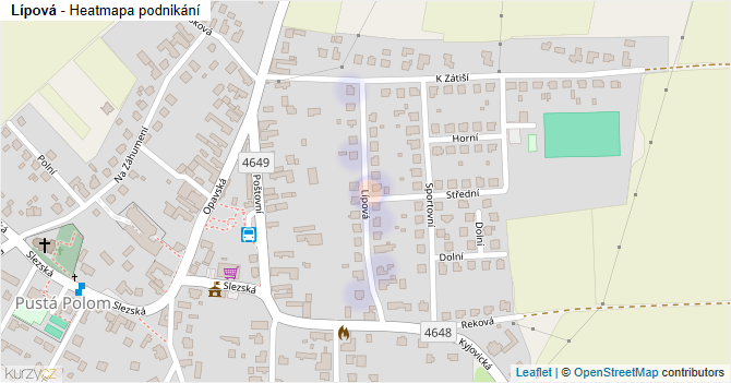 Lípová - mapa podnikání