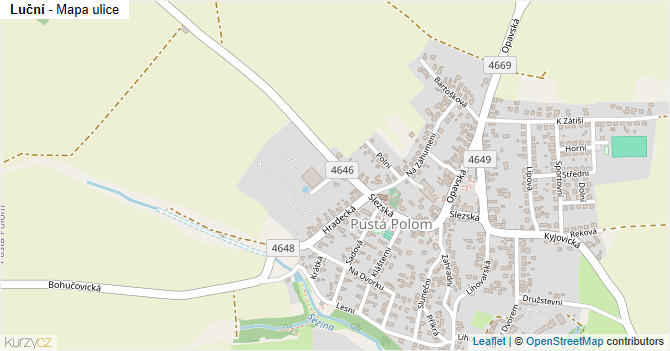 Luční - mapa ulice