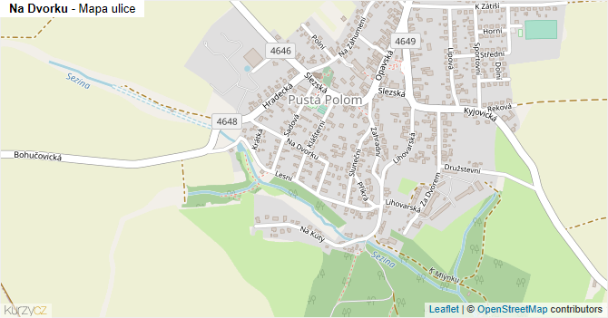 Na Dvorku - mapa ulice