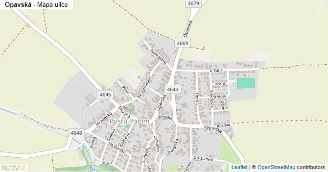 Opavská - mapa ulice