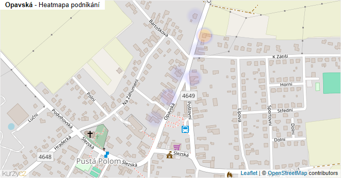 Opavská - mapa podnikání