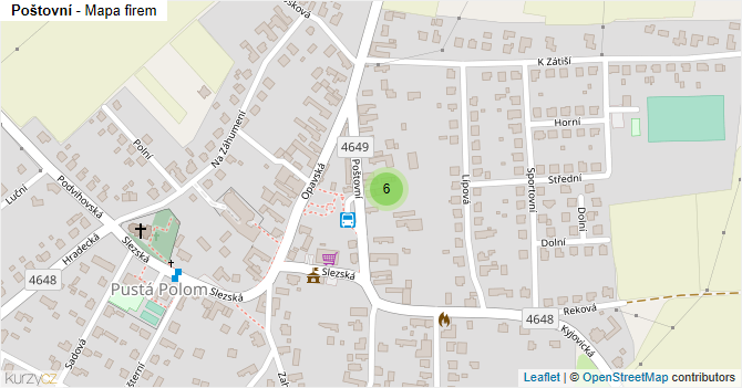 Poštovní - mapa firem