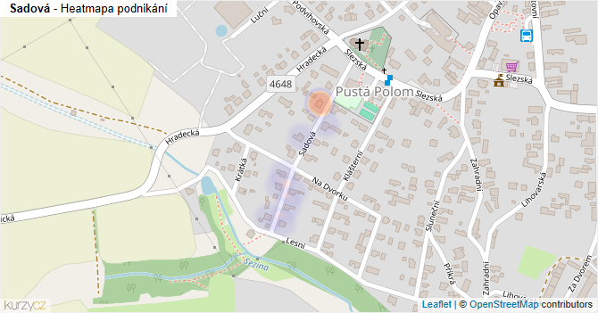 Sadová - mapa podnikání