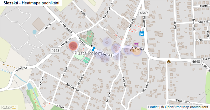 Slezská - mapa podnikání