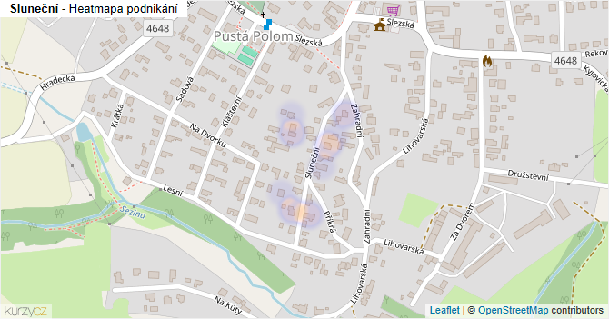 Sluneční - mapa podnikání