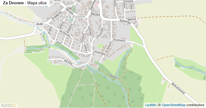 Za Dvorem - mapa ulice