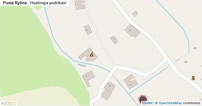 Pustá Rybná - mapa podnikání