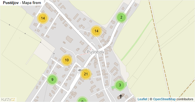 Pustějov - mapa firem