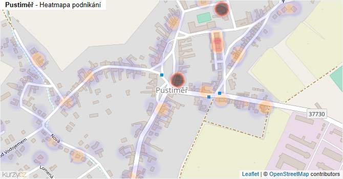 Pustiměř - mapa podnikání