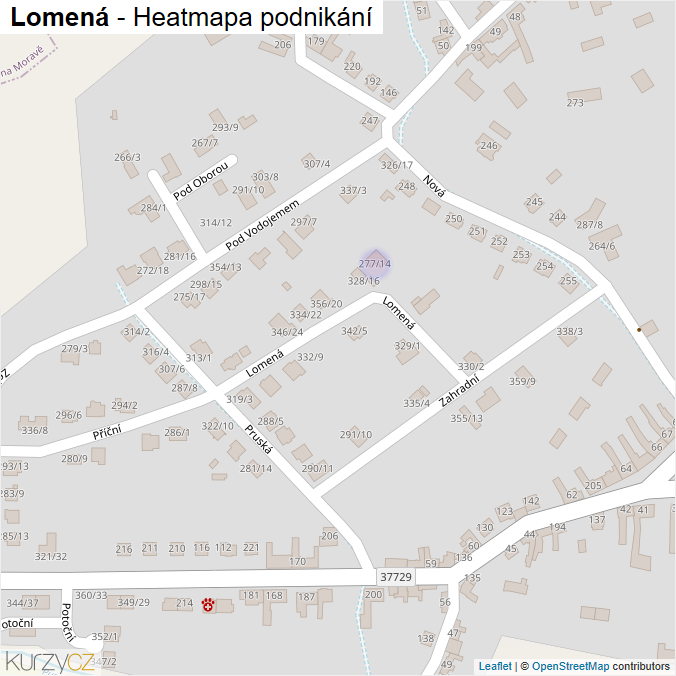 Mapa Lomená - Firmy v ulici.