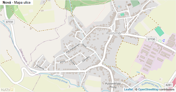 Nová - mapa ulice