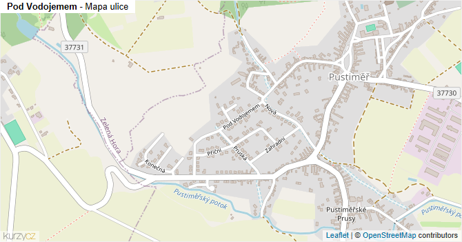 Pod Vodojemem - mapa ulice