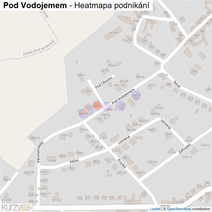 Mapa Pod Vodojemem - Firmy v ulici.