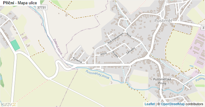 Příční - mapa ulice