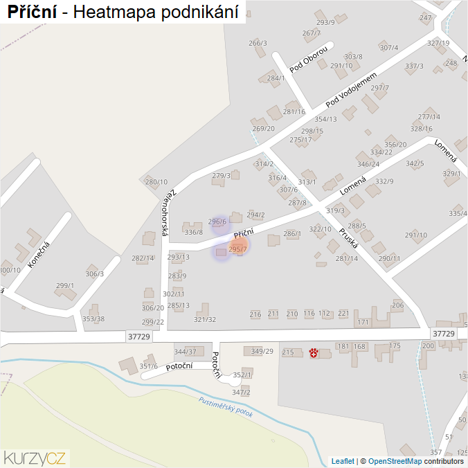 Mapa Příční - Firmy v ulici.