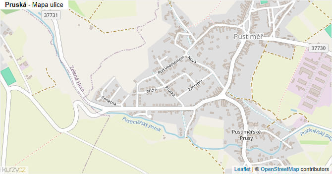 Pruská - mapa ulice