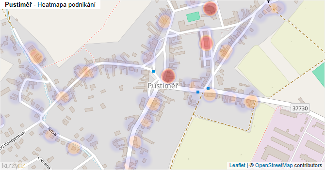 Pustiměř - mapa podnikání