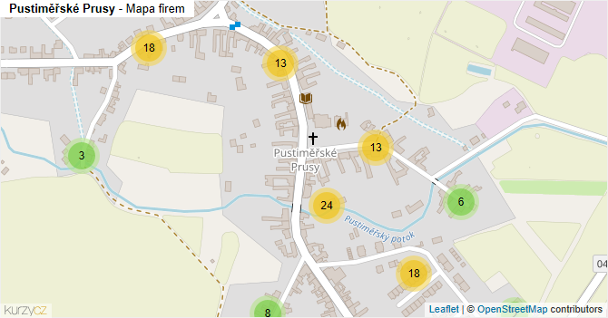 Pustiměřské Prusy - mapa firem