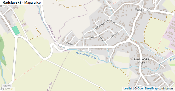 Radslavská - mapa ulice
