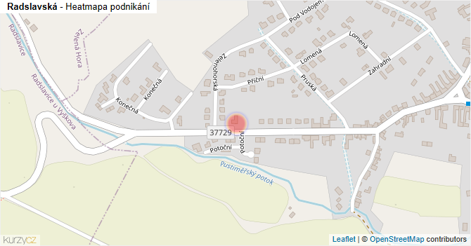 Radslavská - mapa podnikání