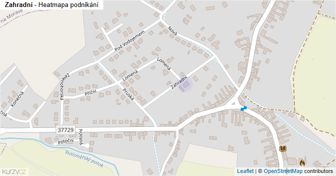 Zahradní - mapa podnikání