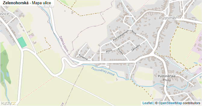 Zelenohorská - mapa ulice