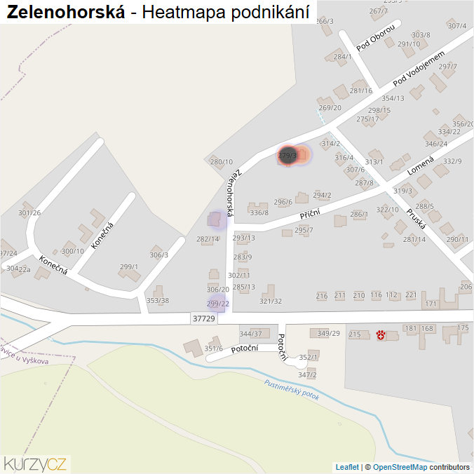 Mapa Zelenohorská - Firmy v ulici.
