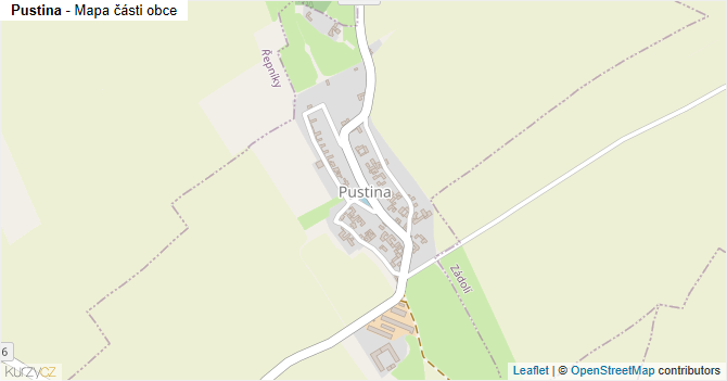 Pustina - mapa části obce