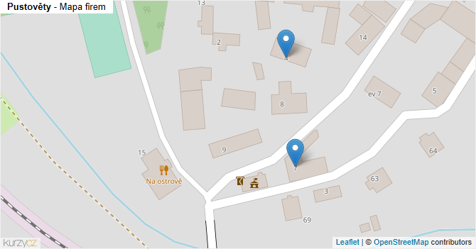 Pustověty - mapa firem