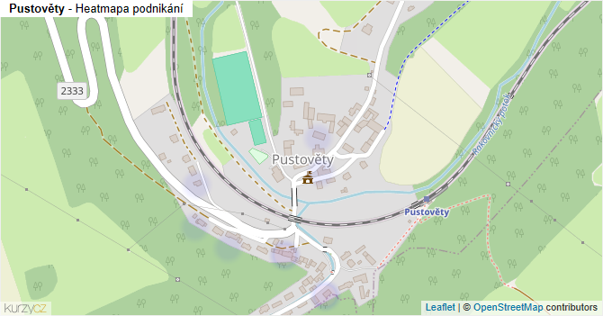 Pustověty - mapa podnikání