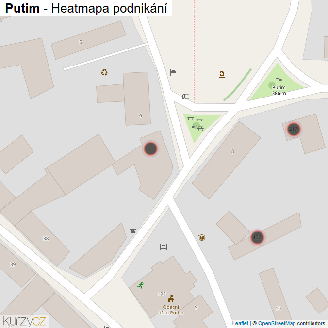 Mapa Putim - Firmy v obci.